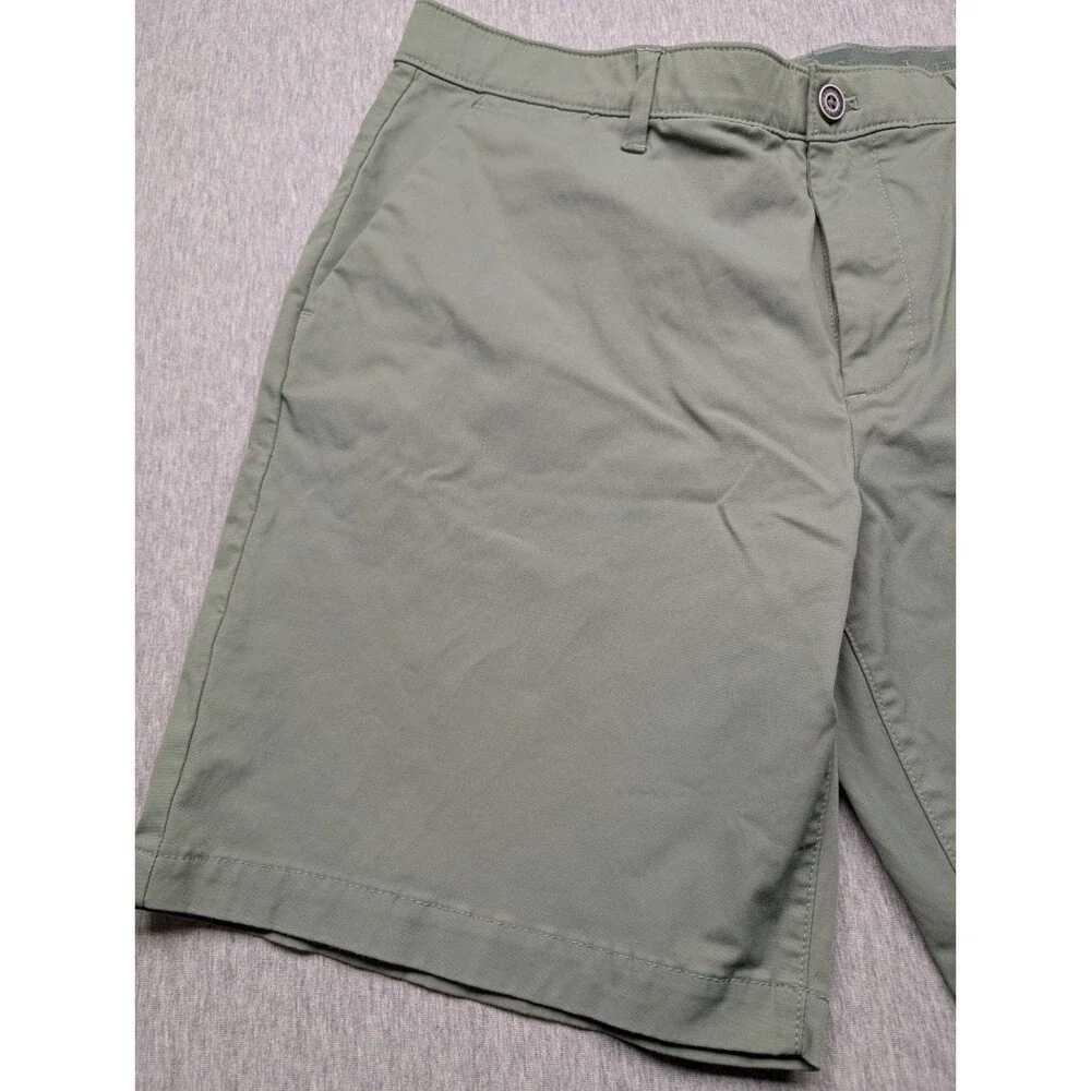 English Laundry Mens Chino Shorts Olive Green Stretch Flat Front Size 36